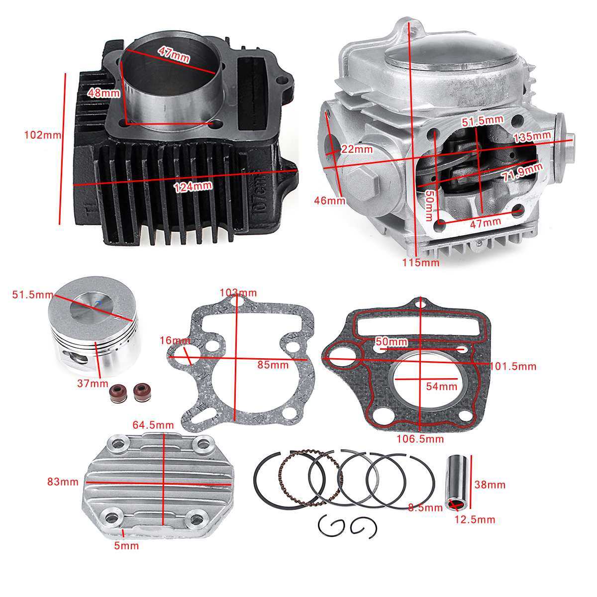 125CC REBUILD ENGINE KIT FIT KAZUMA BAJA ROKETA REDCAT ATV DIRT BIKE