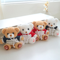 Porte-clés ours en peluche personnalisé avec logo, mignon, vêtu, pendentif de sac doux, cadeau promotionnel
