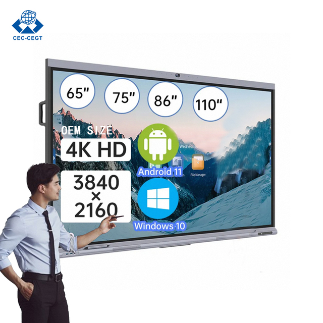 ZDHQ 86 Inch LCD Smart Board Interactive TV Touch Screen 20 Point Touch Android+Window OS Wireless Co-Screen Education Classroom