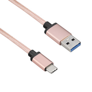 Type C Data Cable USB 3.0 AM To Type C 1m Nylon <b>Braided</b> For Mobile Phone <b>Pink</b> - Product Image 3
