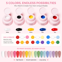 Kit de Peinture Gel Ombré Rose Cristal 15g – Vegan, Non Toxique, Écologique, Sans HEMA ni TPO – Vernis Gel UV pour Ongles DIY – Fournitures pour Ongles en Bouteille