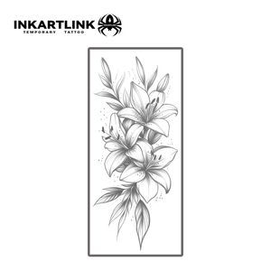 INKARTLINK Pegatina de <span class=keywords><strong>Tatuaje</strong></span> de Flor de Lirio, Ramo Botánico, Pétalo de Jazmín, Línea Fina, Estética Herbal, Suministros a Granel para 15 Días - Product Image 3
