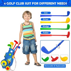 Jouets sportifs portables d'intérieur et d'extérieur, jeux interactifs, mini-chariots de golf unisexes avec balle et club de golf pour enfants - Product Image 3