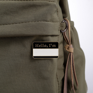 สวัสดี ฉันคือเข็มกลัดแนะนำตัวส่วนตัว ออกแบบเองได้ ป้ายชื่อโลหะเคลือบอ่อน - Product Image 4