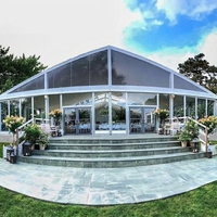 Tentes personnalisées TENTCHO pour événements en plein air, tente de mariage transparente 18x8 m, tente d'arche pliable pour événements en plein air, tentes de réception avec rideaux lourds