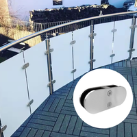 Toption Pince à verre en acier inoxydable robuste en forme de D à 180 degrés, résistante à l'eau et à la rouille, pour escalier extérieur et balcon