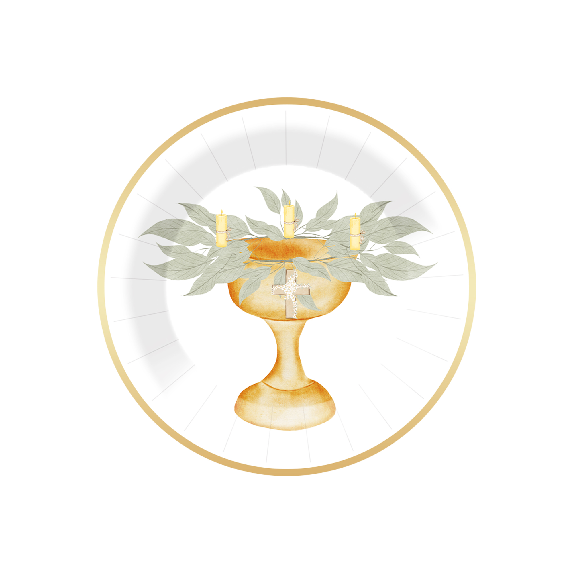 Plato de papel de 9 pulgadas * 8 unidades