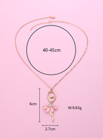 Collier de danseuse ballerine, bijoux fantaisie en cristal et strass, cadeau pour femme et fille