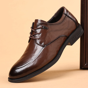 Zapatos Oxford de Cuero Genuino para Hombre, con Punta en Pico, Transpirables, para Oficina y Vestir, con Suela de Goma Negra Sólida - Product Image 2