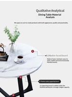 Ensemble table et chaises de salle à manger en marbre de style italien, 4 places, écologique, durable, pour cafés, salons de thé, bureaux de réception