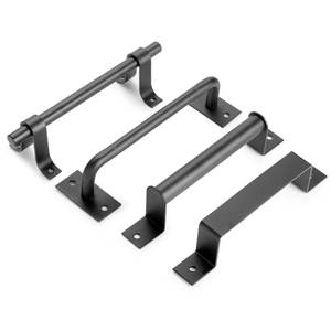 Endüstriyel tarzı Metal siyah <span class=keywords><strong>Barn</strong></span> kapı kolu ferforje kapı kolu çelik mobilya dolap kulpu ev mobilyaları için - Product Image 1