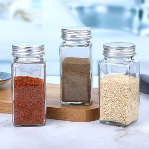 New Design Small 4oz 120ml Glass Seasoning Bottle Portable <b>Bbq</b> Glass Bottles with Silver Cap - Product Image 3