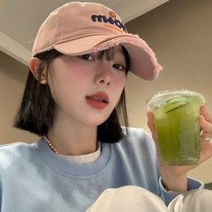 หมวกเบสบอลหน้ายิ้มสไตล์เกาหลี หมวกผ้าใบปรับได้ หมวกป้องกันแสงแดดฤดูร้อน หมวกทรงปากเป็ดสำหรับทั้งชายและหญิง - Product Image 2