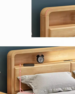 Fabrika'dan Doğrudan Toptan Modern Masif Ahşap Meşe Karyola Kral/Kraliçe Boy Yatak Odası Otel Daire Ev Pansiyonu İçin - Product Image 5