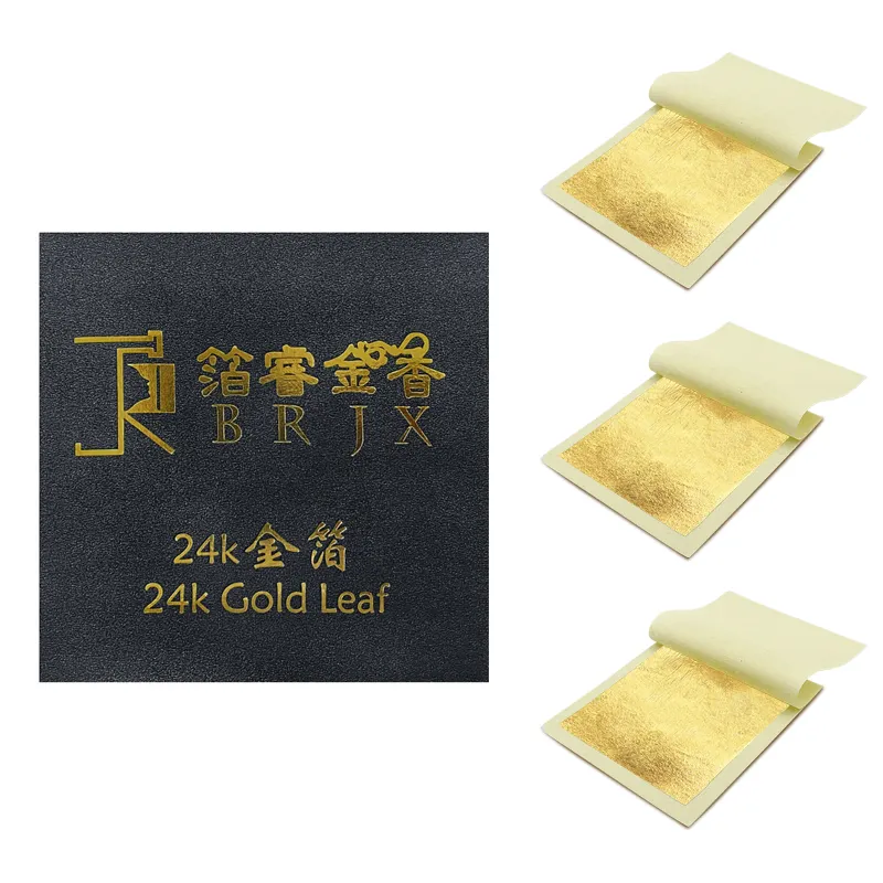 2.7x2.7 cm chính hãng 24K vàng lá lá cho phật tượng Sticker mạ Vàng thủ công trang trí 99.9% lá vàng lá ăn được vàng lá