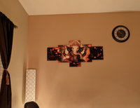 5 pièces, toile d'art imprimée de bouddha indien avec images encadrées de dieu Hindu, peinture de ganesha pour décoration de chambre à coucher