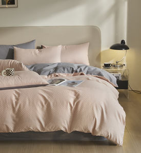 Set Copripiumino Professionale 100% Cotone Jacquard Lavabile in Lavatrice Motivo Geometrico Semplice Morbido Stile Europeo Americano per Casa e Hotel - Product Image 2