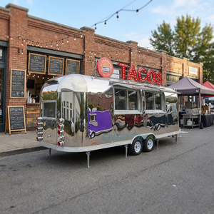 Chammp 2026 Remolque de <span class=keywords><strong>Comida</strong></span> Grande de Acero Inoxidable, Cocina Móvil para Hot Dogs, Helados, Hamburguesas, con Equipamiento Completo de Restaurante - Product Image 1