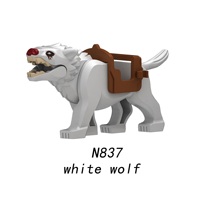 Figuras de Bloques de Construcción de Caballero Lobo Medieval Orc's Warg, Juguete Educativo de Plástico ABS, Unisex, 14+ Años, N837-N842