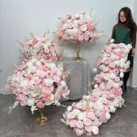 Décorations de table de mariage, centre de table en fleurs roses, boules de fleurs artificielles