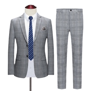 Completo da uomo <span class=keywords><strong>gilet</strong></span> pantaloni Boutique Fashion Classic Plaid abito da ufficio da uomo abito da sposa da <span class=keywords><strong>sposo</strong></span> - Product Image 2