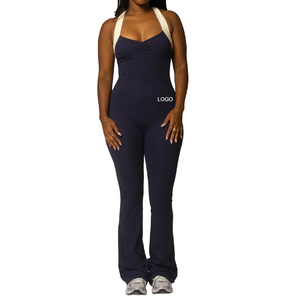 Mono de mujer Y2K de cintura alta sin mangas con cuello halter y espalda descubierta, estilo bodycon, transpirable, de gran venta, nueva colección de ropa para mujer - Product Image 4