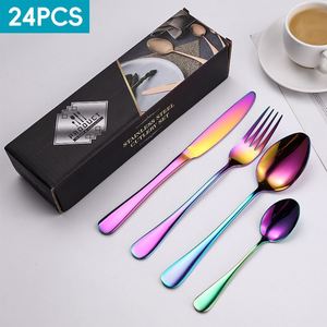 Juego de Cubiertos de Lujo de Acero Inoxidable 304 de 24 Piezas con Cuchillo, Tenedor y Cuchara - Diseño Moderno y Sencillo, Acabado Pulido Espejo, Caja de Regalo - Product Image 5