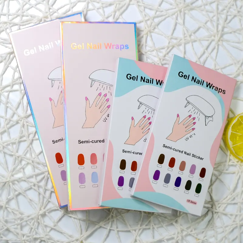 Isay mới bán sỉ nail sticker nghệ thuật bán chữa khỏi Gel Nail Polish Strips wraps nail sticker