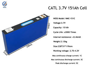 แบตเตอรี่ระบบพลังงานแสงอาทิตย์แบบปริซึม catl 3.7V 151Ah NCM - Product Image 2