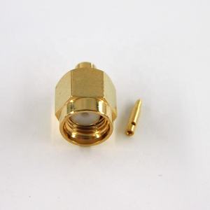 50ohm SMA Waterproof Male Straight RF Coaxial Connectors <strong>Terminals</strong> for .086'' RG405 Cable IP67 - Product Image 1