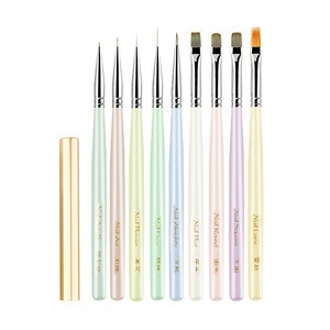 Pinceau à liner court de 4 mm avec manche en bois de style japonais, pinceau plat rond ovale pour détails en gel pour nail art - Product Image 5