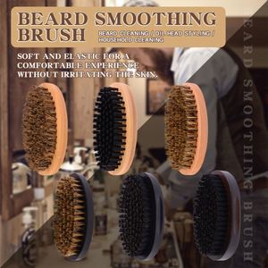 Cepillo de Barba de Madera Natural con Cerdas de Jabalí, Venta al por Mayor de Fábrica, Cepillo Desenredante de Barba de Madera para Hombre con Logotipo Personalizado - Product Image 4