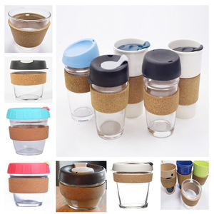 Funda de corcho resistente al calor para tazas de vidrio y cerámica, cubierta reutilizable antiescaldaduras con opción de impresión de logotipo - Product Image 1