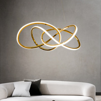 Luminaire suspendu LED en acier, design moderne nordique de luxe, forme trèfle irrégulière