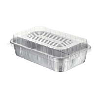 Contenants alimentaires rectangulaires en aluminium de 360 ml, robustes, résistants à la chaleur, jetables, pour repas en avion, plats à emporter, pâtes, utilisables au four