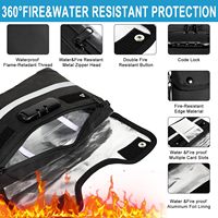Sac ignifuge à 10 couches de matériaux isolants thermiques pour documents, sac ignifuge pour argent liquide avec fermeture éclair et bande réfléchissante