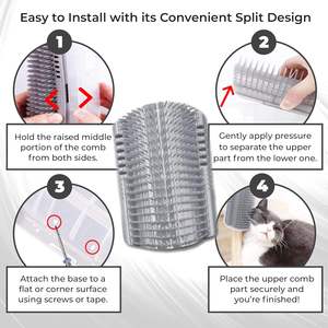 Brosse de toilettage pour furets et chats auto-masseur fixe sur la jambe de Table d'angle brosse pour chat auto-toilettage pour animaux de compagnie - Product Image 4