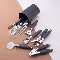 Ensemble d'outils de cuisine créatifs, en acier inoxydable, couleur grise, presse-ail, râpe, cuillère à crème glacée, ensemble d'ustensiles de cuisine, 10 pièces