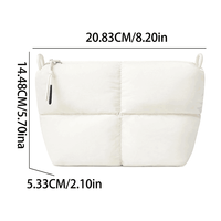 Sac de rangement cosmétique en nylon imperméable et moelleux, doublure en polyester brossé, trousse de maquillage de voyage pour femmes et filles