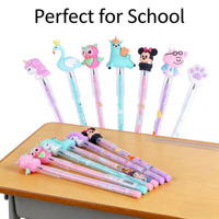 Crayon éternel sans taille-crayon, sans copeaux, avec embout animal mignon, en plastique, pour enfants, étudiants, écriture quotidienne, logo personnalisé