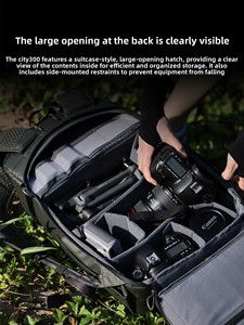 Sac photo double épaule BENRO City300 pour appareil photo reflex numérique, ordinateur portable, compatible <span class=keywords><strong>Fujifilm</strong></span>, pour les trajets quotidiens, les voyages et les drones - Product Image 4