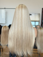 Perruque SHY Invisible Knot Lace Front en Cheveux Remy Premium, Couleur Mèches, Longueur Allongée avec Ligne de Cheveux Naturelle pour Femme