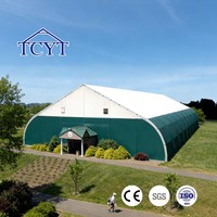 Tente de réception robuste à toit arqué en aluminium et PVC, grande, résistante au vent, pour entrepôt industriel, avion, extérieur