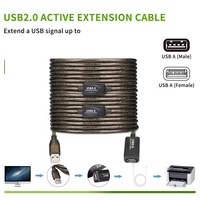 OEM ordenador macho hembra 5M 10M 15M 20M 25M 30M transmisión de datos USB2.0 USB 2,0 repetidor activo Booster Chipset Cable de extensión