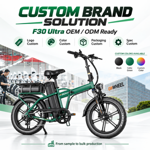 จักรยานไฟฟ้าพับได้ QMWHEEL F30 Ultra UK Stock ขนาด 20 นิ้ว 250W 48V แบตเตอรี่คู่ 70Ah ระยะทางสูงสุด 95 ไมล์ ขายส่ง - Product Image 1