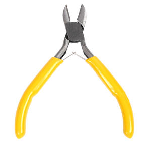 Pince coupante diagonale DIY 4,5 pouces, manche jaune, acier au chrome-vanadium, outil de coupe de fil à bouche inclinée pour bijoux - Product Image 2