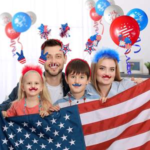 4. Juli Party begünstigt Unabhängigkeit stag Patriotische Dekorationen Unisex Star Uncle Sam Hut Luftballons Head Boppers Stirnband - Product Image 2