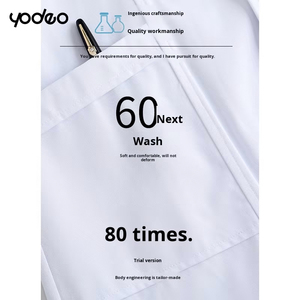 เสื้อโค้ทการแพทย์สำหรับแพทย์เครื่องแบบโรงพยาบาลเสื้อโค้ทผ้าโพลีสีขาวยาวทำจากผ้าฝ้าย - Product Image 4