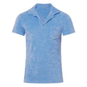 <span class=keywords><strong>Polo</strong></span> de <span class=keywords><strong>Toalla</strong></span> Personalizado para Hombre, 100% Algodón, Transpirable, Corte Holgado, Manga Corta, Color Sólido, para <span class=keywords><strong>Playa</strong></span>, Verano - Product Image 1