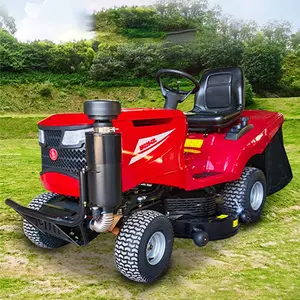 Yeni tasarım 36 inç akülü sürme çim biçme makinesi 48V pil binmek biçme makinesi ile fırçasız Motor çim kesici güç araçları